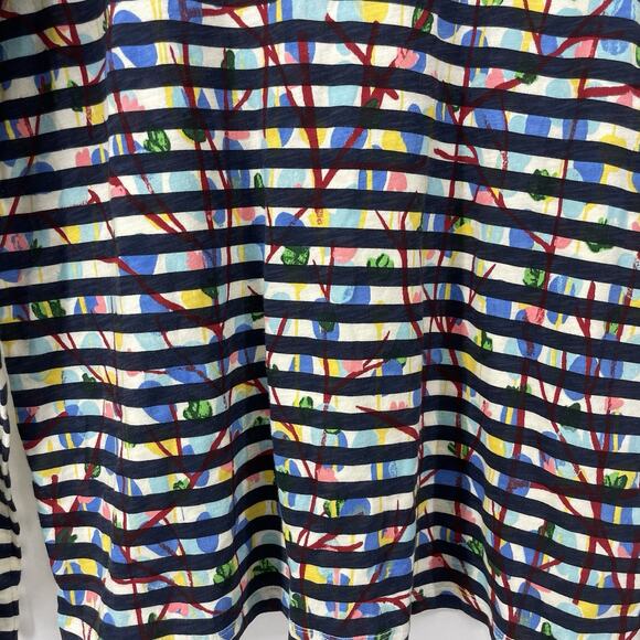 Michael De Feo J Crew Oversized Small Top Multicolor Wearable Art Blouse Striped - Picture 2 of 5